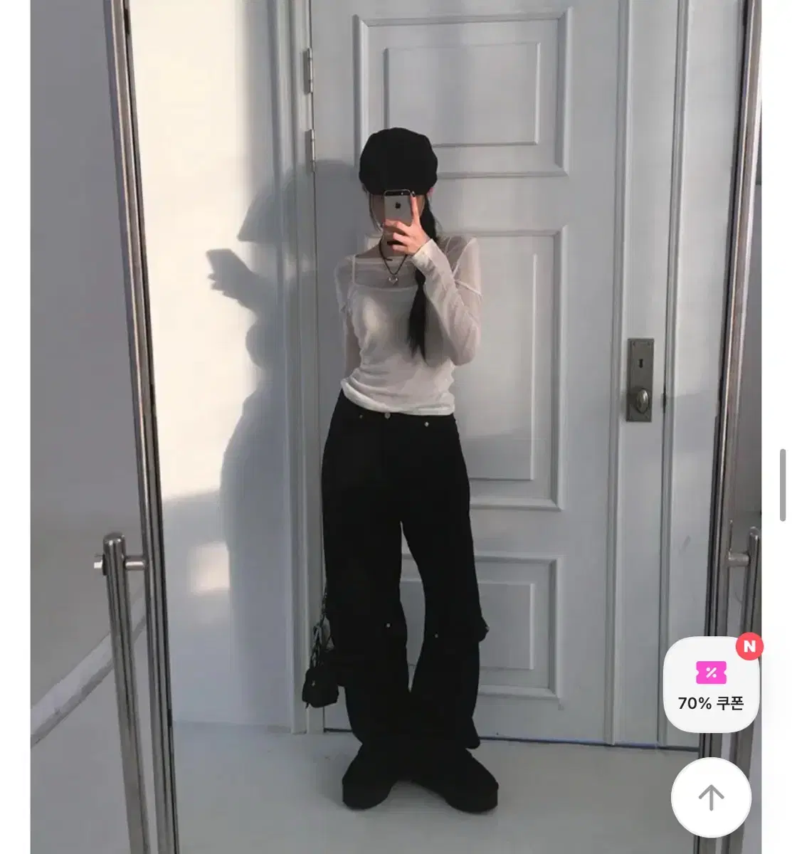 모디무드 백버클 와이드팬츠