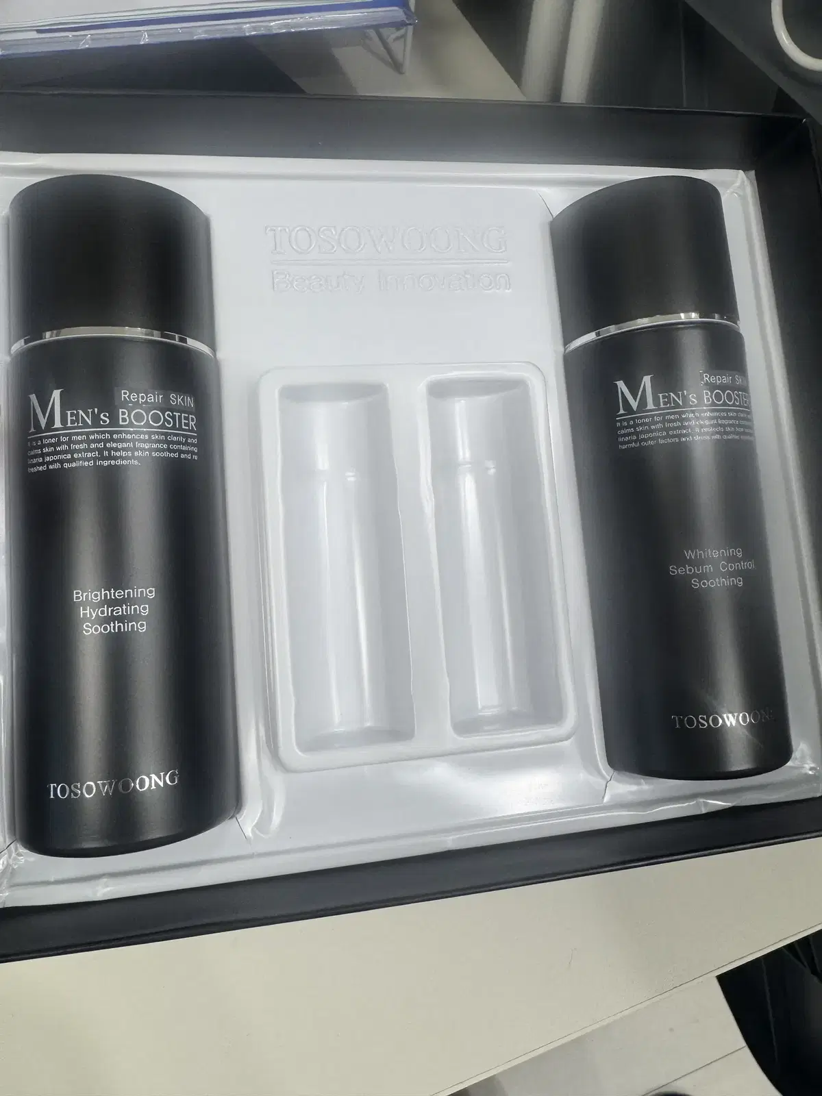 We are selling two bottles of Tosooong Men's Booster Skin.