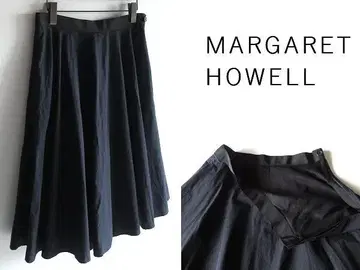 MARGARET HOWELL 코튼 포플린 플레어 스커트 3 네이비