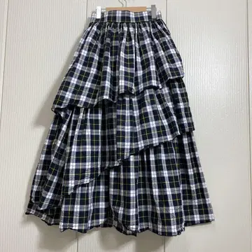 Lois CRAYON 체크 캉캉 스커트 리본