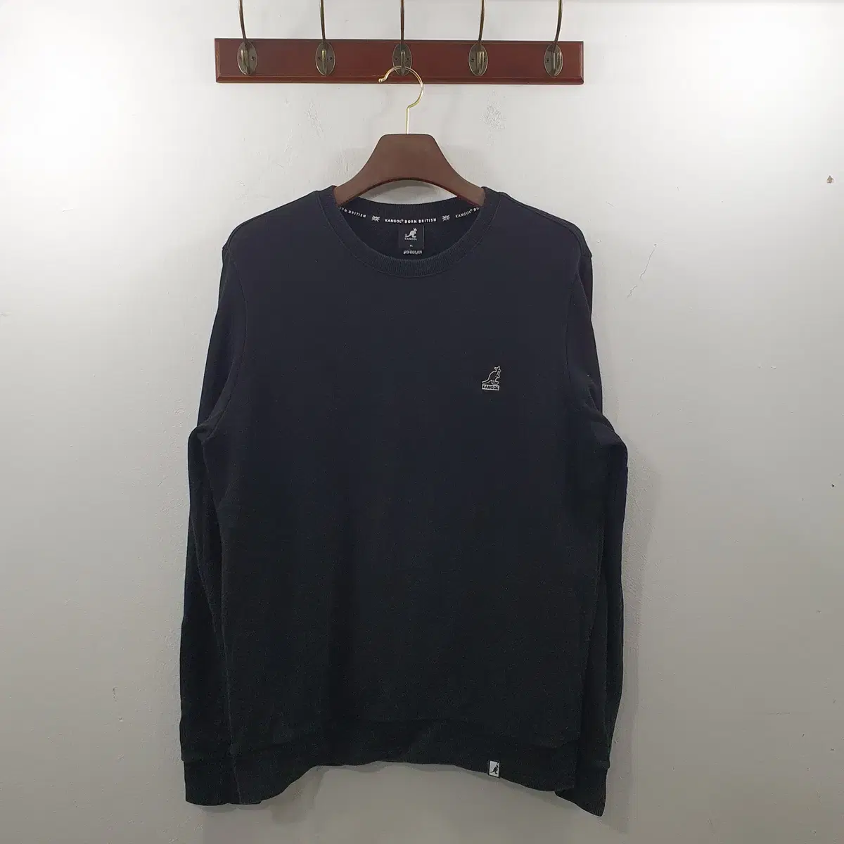 XL) 캉골 남성 긴팔 맨투맨 데일리 티셔츠 블랙