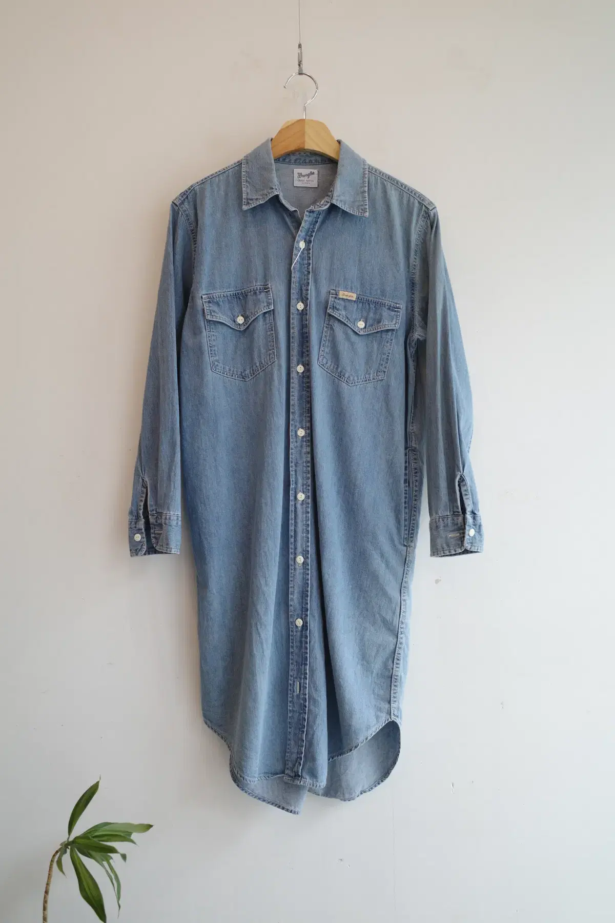 Wrangler 랭글러 데님 롱 셔츠