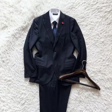 <>LARDINI 네이비 울 수트 부토니에르 사이즈 48