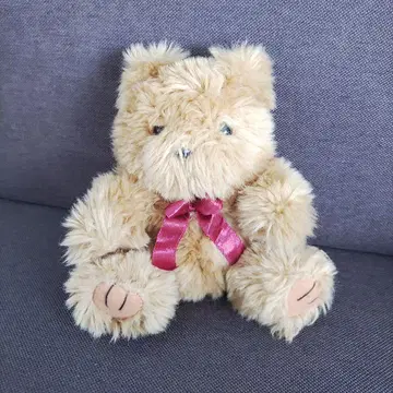레어 HIROKUN HOUSE 리본 포함 베이지색 곰 봉제 인형