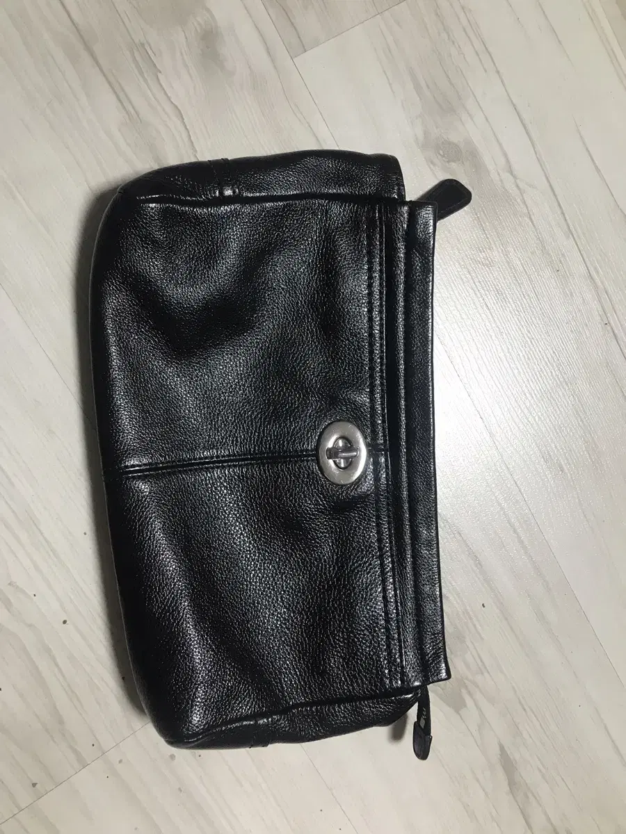 남성 소가죽 클러치백,블랙