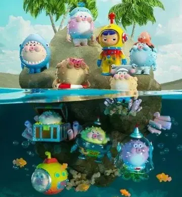 복어 피규어 열대어 잠수함 해파리 물고기 상어 아트 토이 POPMART