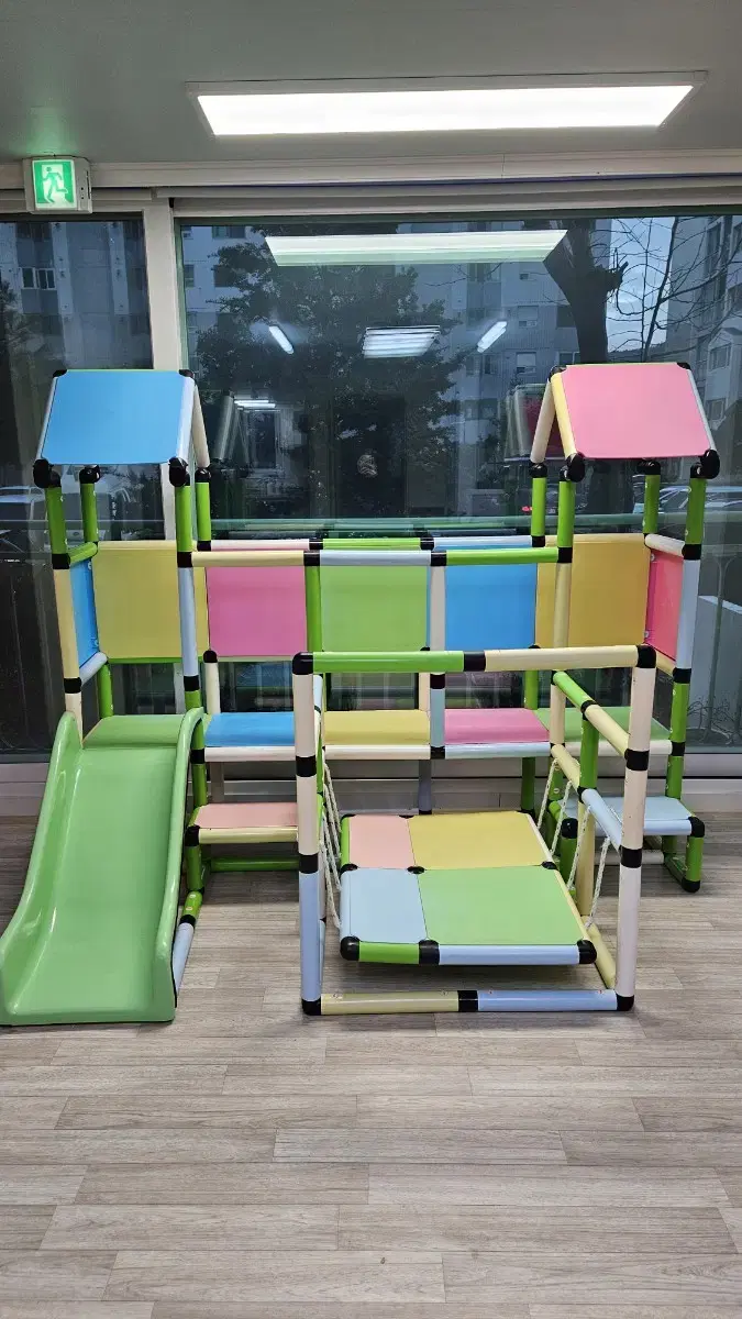 Pastel-toned indoor playground
