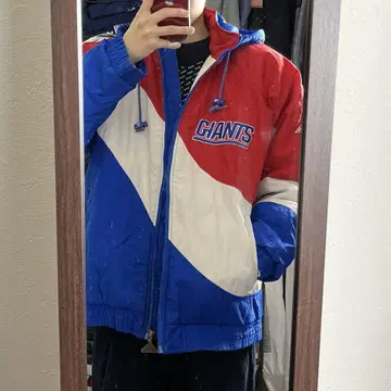 90년대 NFL 자이언츠 패딩 자켓 빈티지 양면 로고