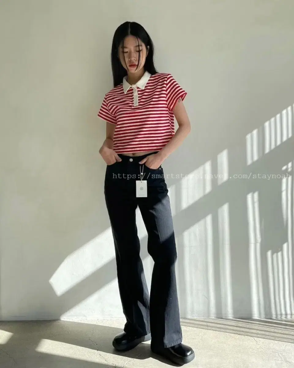 에스이영 플레어 데님 팬츠 블랙