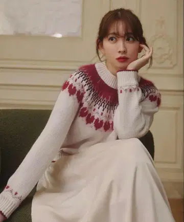 허리프토 하트 페어 아일 니트 풀오버
