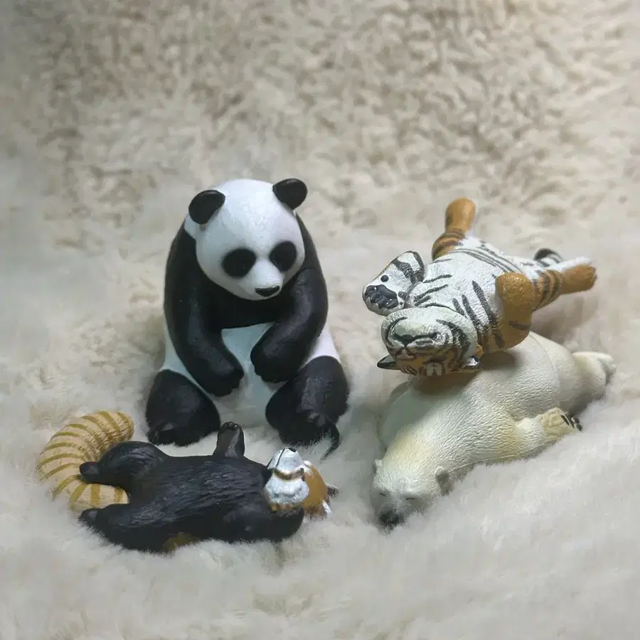 동물 가챠 판다 랫서팬더 북극곰 호랑이 피규어