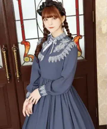 택 포함 미사용 새상품 이노센트 월드 코델리아 로즈 원피스 블루