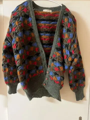 다색 니트 가디건 vintage