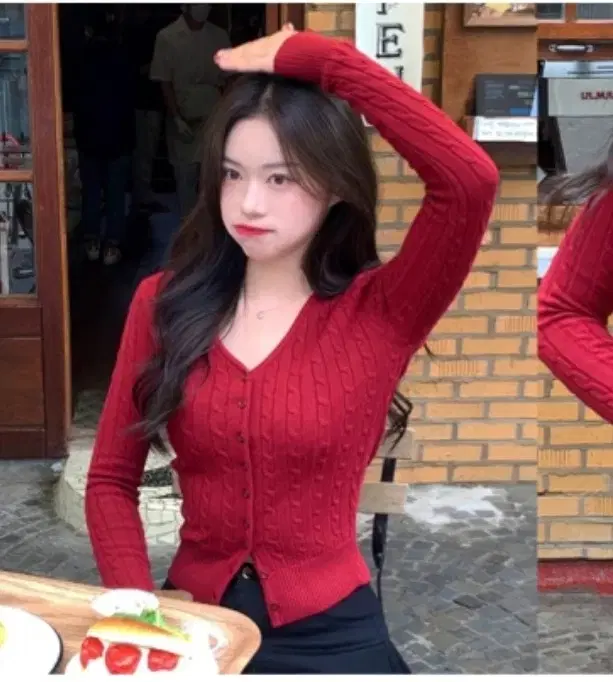 새상품 데이로제 -3kg 슬림 꽈배기 가디건