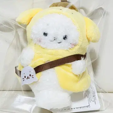 산리오 폼폼푸딩 푸딩 흰색 봉제 인형 키링 한정판 콜라보