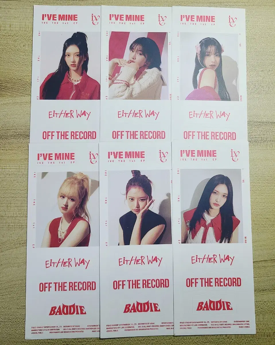 아이브 마인 올멤 스티커 세트 판매 | 가을 유진 원영 리즈 레이 이서
