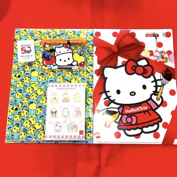 헤이세이 레트로 헬로키티 문구 세트 네부세 마스코트 파우치 7종 세트