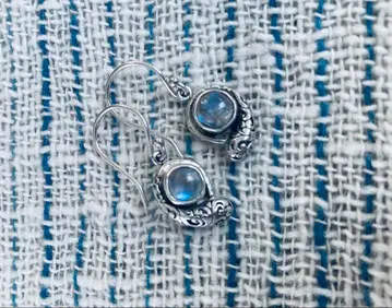 실버 925 / 링 귀걸이 / 문스톤