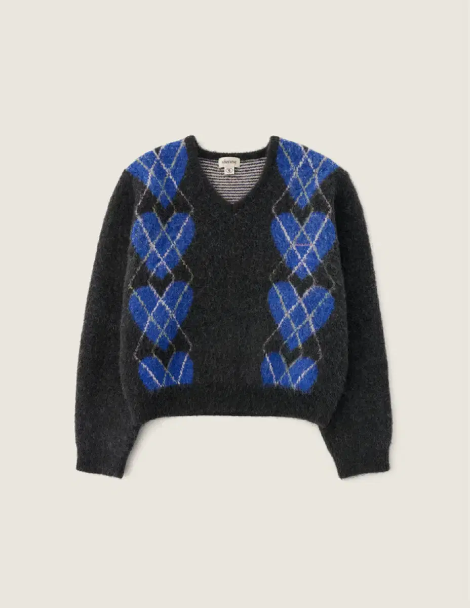 시엔느 Heart Argyle Knit (Charcoal)