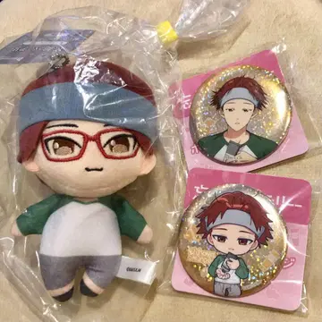망각 배터리 모닝 루틴 치하야 슌페이 봉제 인형 캔뱃지 세트