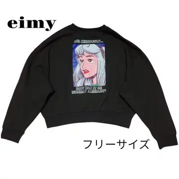 새상품급 eimy istoire 컬러 풀오버 오로라 공주 맨투맨 블랙
