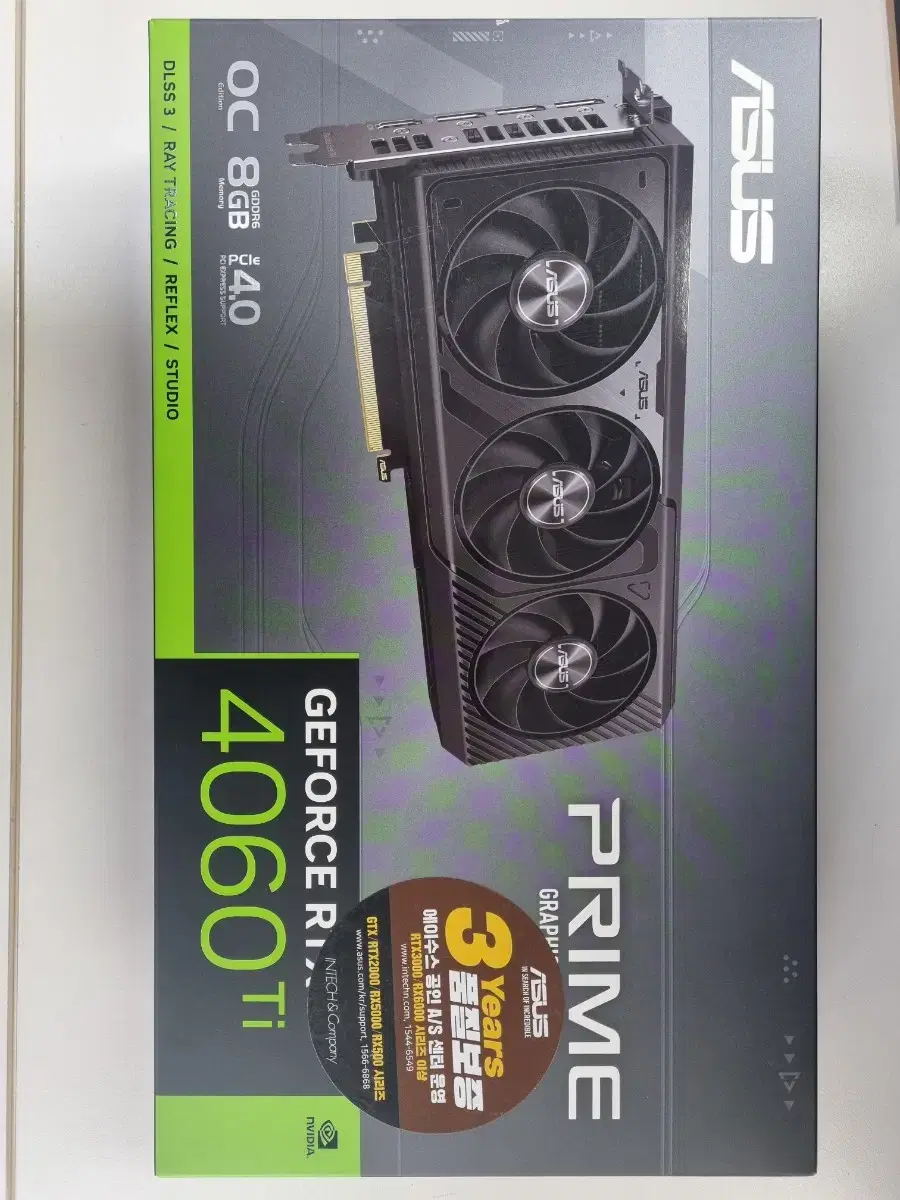 그래픽카드 ASUS PRIME RTX4060 Ti 미사용