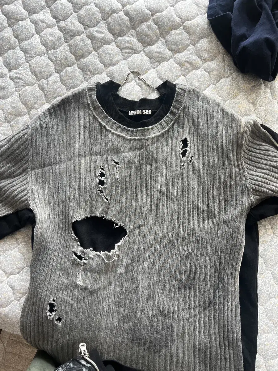 Hyein Seo Distressed Knit Sweater for sale