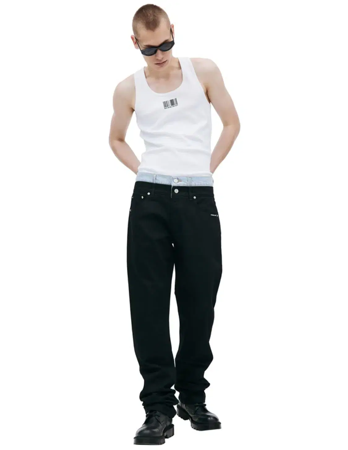 [ 34 ] VTMNTS 베트멍 더블 웨이스트 데님 진
