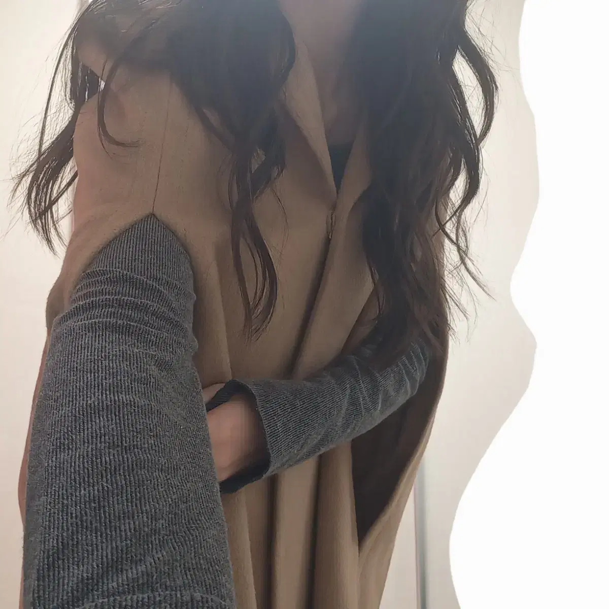 미쏘 케이프 카라멜 코트_판초 망토
