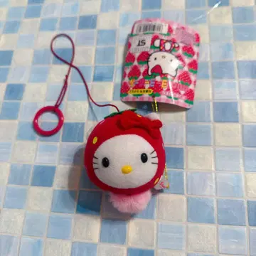 산리오 헬로키티 스트랩 봉제 인형 미니 요요 공 초레어