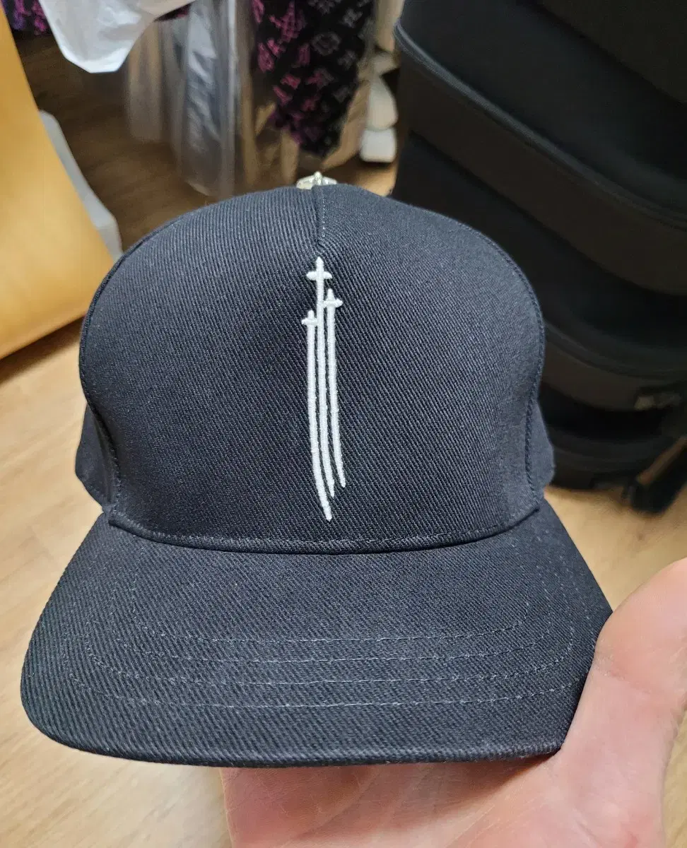 크롬하츠 rs3 블랙 데님 모자 캡 햇