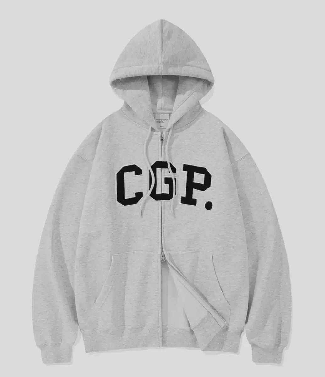 코드그라피 CGP 아치 로고 후드 집업 멜란지그레이S