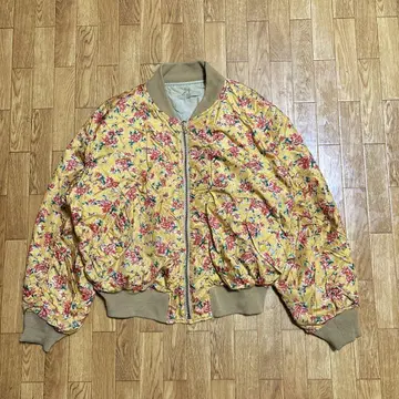 80s BIGI 봄버 자켓 리버서블 꽃무늬 퀼팅 MA-1