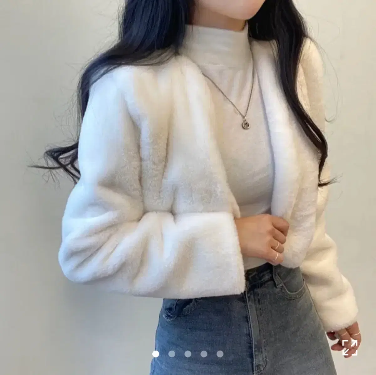 에이블리 밍크 퍼 크롭 자켓