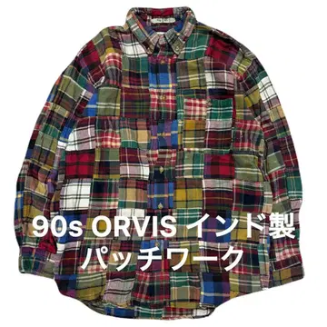 90s ORVIS 인도산 오비스 패치워크 셔츠 빈티지