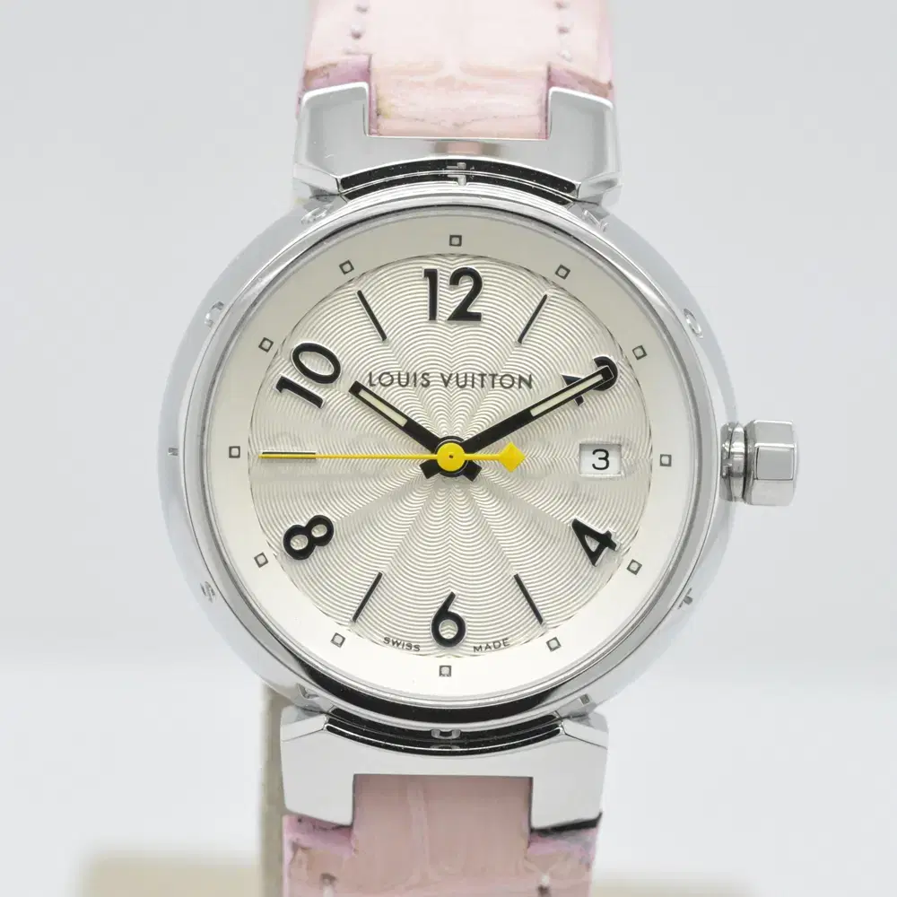 <세일>Louis Vuitton Tambour Q121K Pre-owned luxury 25mm women's crocodile leather wristwatch