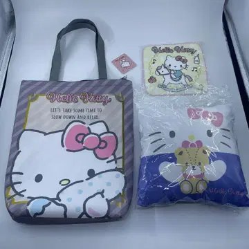 미사용 산리오 키티 토트백 손수건 쿠션