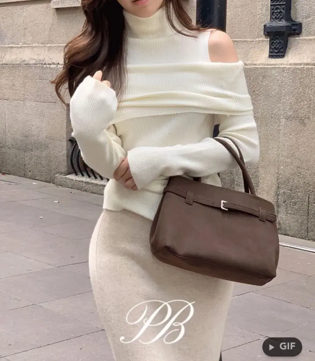 Perbelle Shawl-Trimmed Ribbed pola Knit Ivory