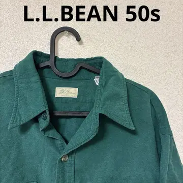 L.L.BEAN 50s60s 필기체 택 그린 17 하프