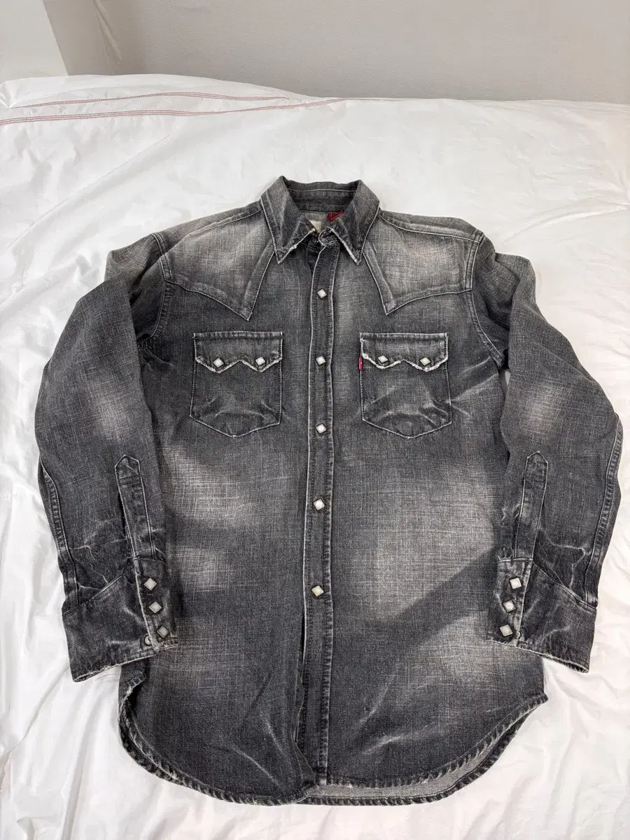 Levis Redloop 웨스턴 데님 셔츠 L 블랙