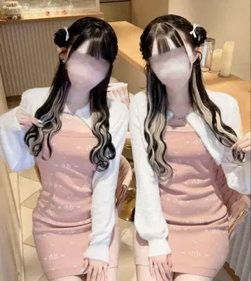 미셸 마카롱 모노그램 앙상블 니트 원피스 이모짱