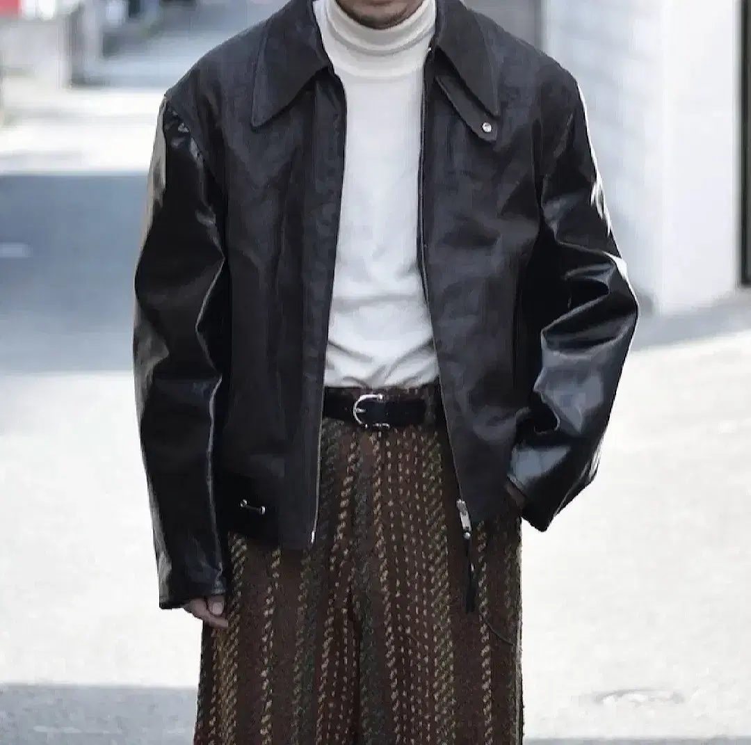 [Quick sale] Our Legacy Reversible Bar City Jacket Reversible Leather Jacket Leather Jacket