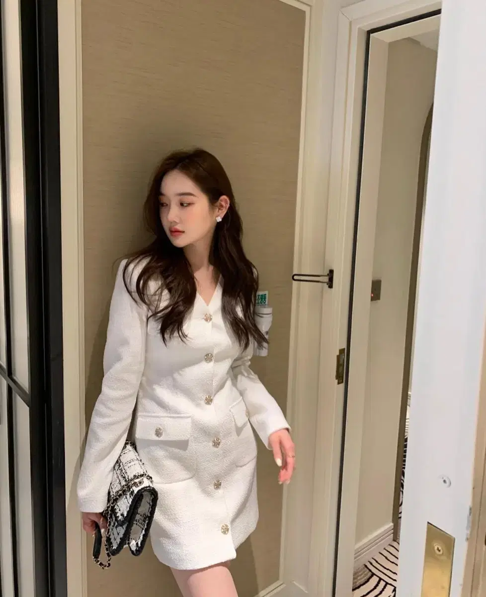 새상품 오브제스트 트위드 원피스