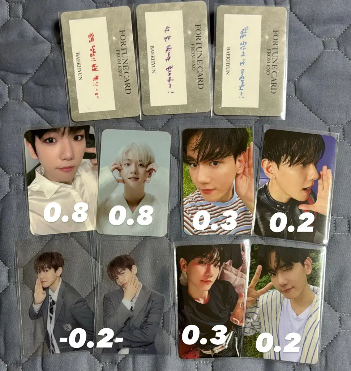 EXO 엑소 백현 포카 미공포 럭드 트레카 첸백시 헬로월드 시그 파인애플