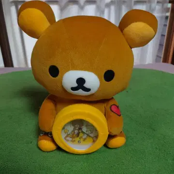 리락쿠마 시계 부착 봉제 인형 약 30cm 미사용 새상품 가동 확인