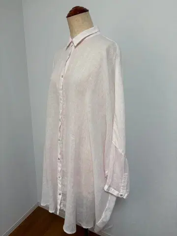 프레임워크 린넨 옅은 핑크 긴팔 셔츠