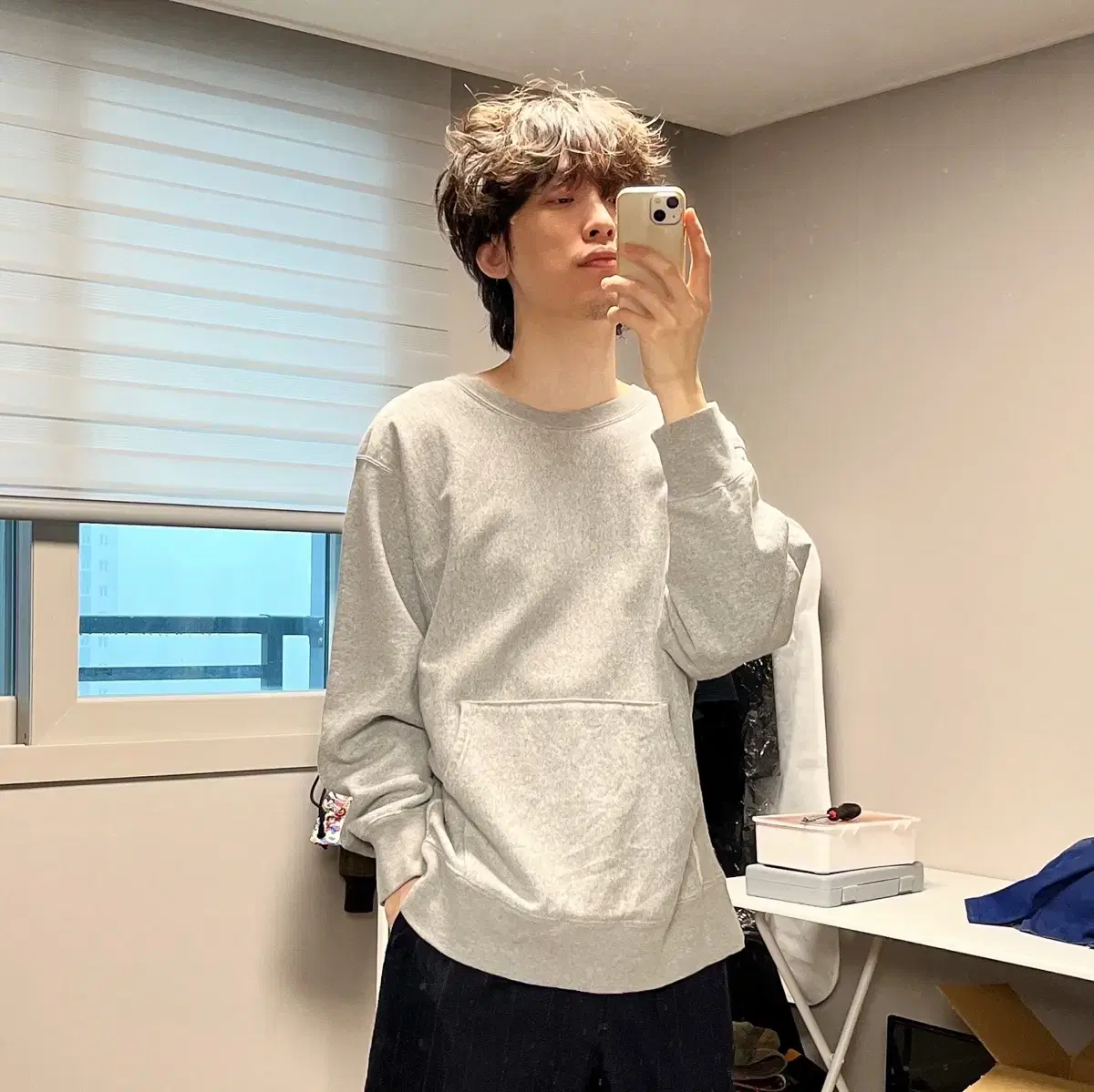 캡틴 선샤인 그레이 맨투맨 스웻 셔츠