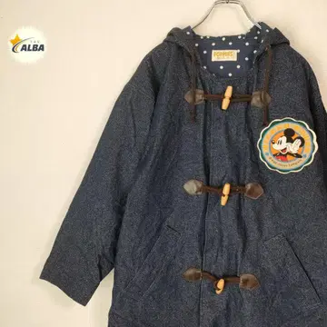 POPPINS 더플 코트 미키 빈티지 데님 파랑 인디고