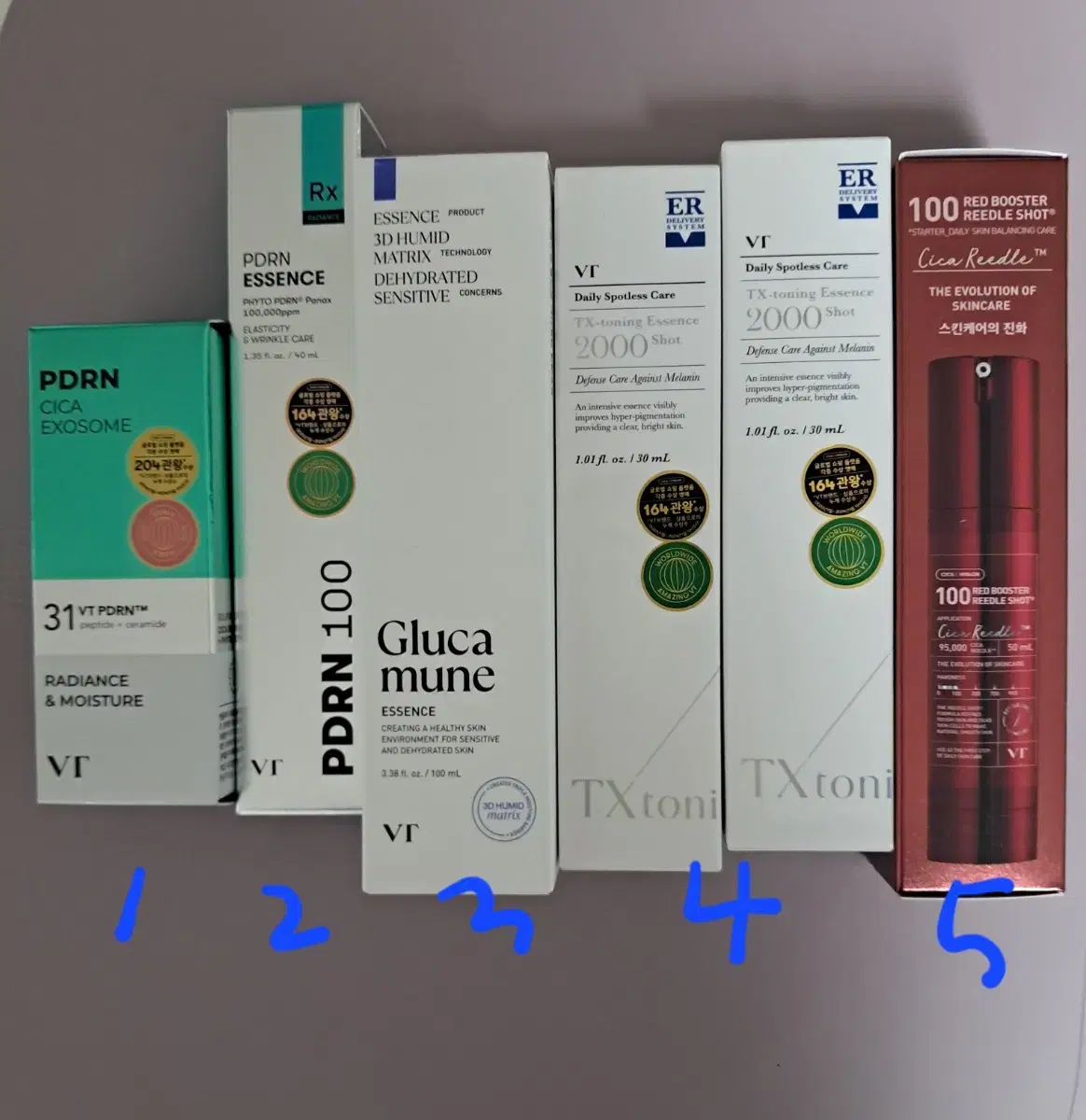 브이티(vt) 레드 리들샷, pdrn 앰플, 티엑스토닝, 글루카뮨 에센스