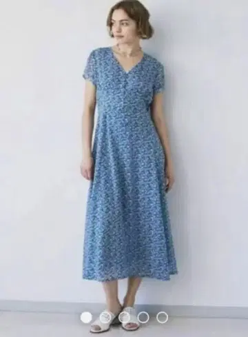 러그 문 원피스 꽃무늬 원피스 안감 부착